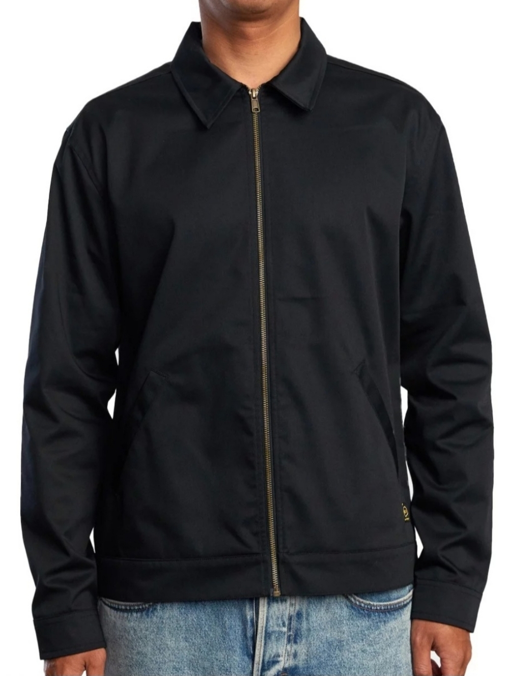 RVCA Men's Day Shift Jacket Zip Up Empire Black Lightweight Size Large AJ-3525